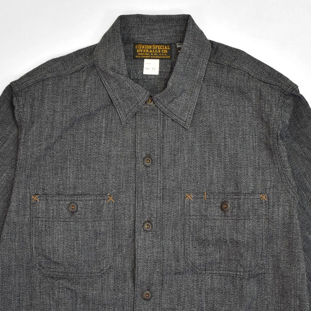 フリーホイーラーズ (FREEWHEELERS) -NEAL- SHIRT 1926 STYLE WORK CLOTHING Vintage Style Grained Chambray BLACK PEPPER CHAMBRAY ニールシャツ 長袖ワークシャツ シャンブレーシャツ 2613103