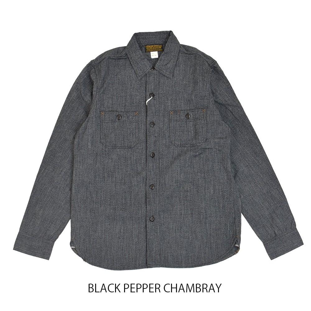 フリーホイーラーズ (FREEWHEELERS) -NEAL- SHIRT 1926 STYLE WORK CLOTHING Vintage Style Grained Chambray BLACK PEPPER CHAMBRAY ニールシャツ 長袖ワークシャツ シャンブレーシャツ 2613103