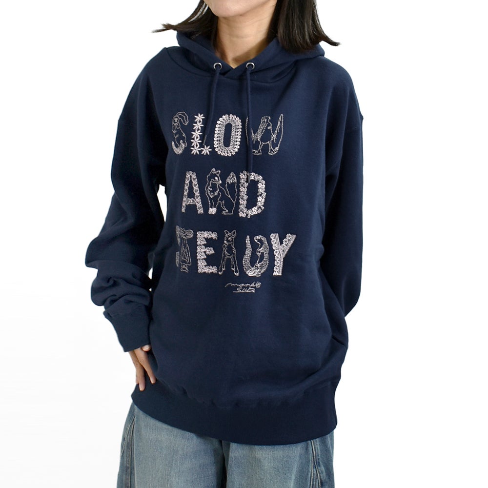 マーブルシュッド (marble SUD) EMB SLOW フーディー 刺繍 パーカー 01GF020194