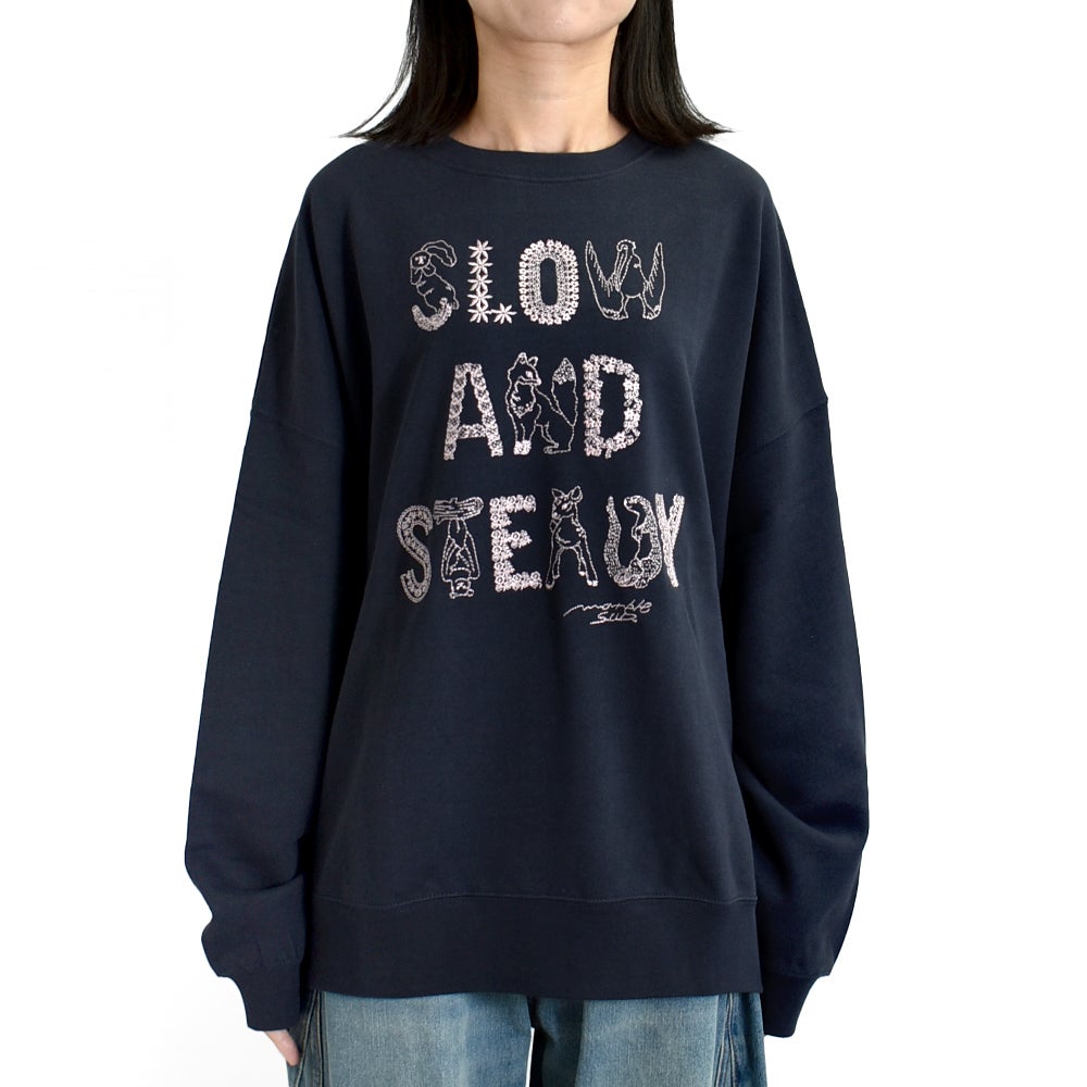 マーブルシュッド (marble SUD) EMB SLOW LONG SWEAT 刺繍 長袖 トレーナー 01GF020193
