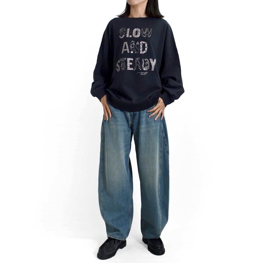 マーブルシュッド (marble SUD) EMB SLOW LONG SWEAT 刺繍 長袖 トレーナー 01GF020193