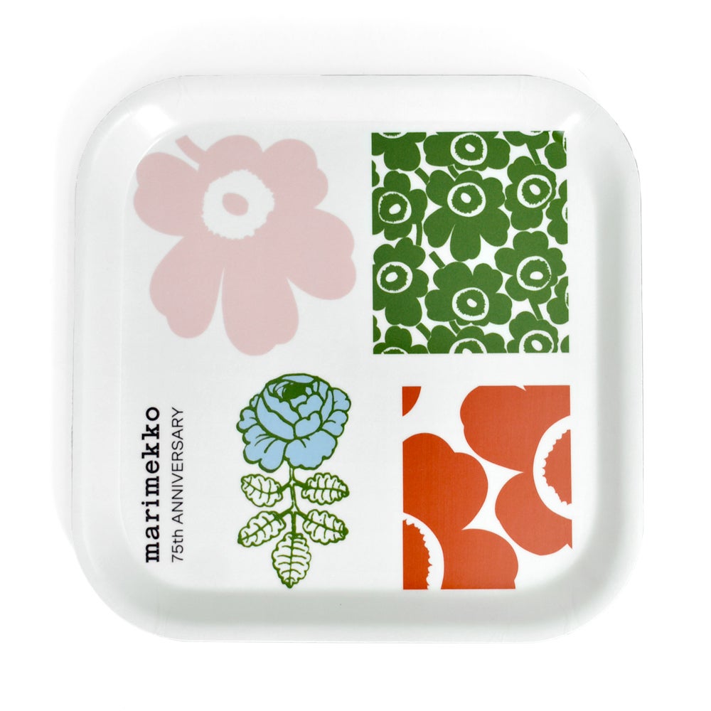マリメッコ (marimekko) 【日本限定】75th Anniversary トレイ 20×20cm 75周年記念 食卓用トレー お盆 52269-4-76366 52269476366
