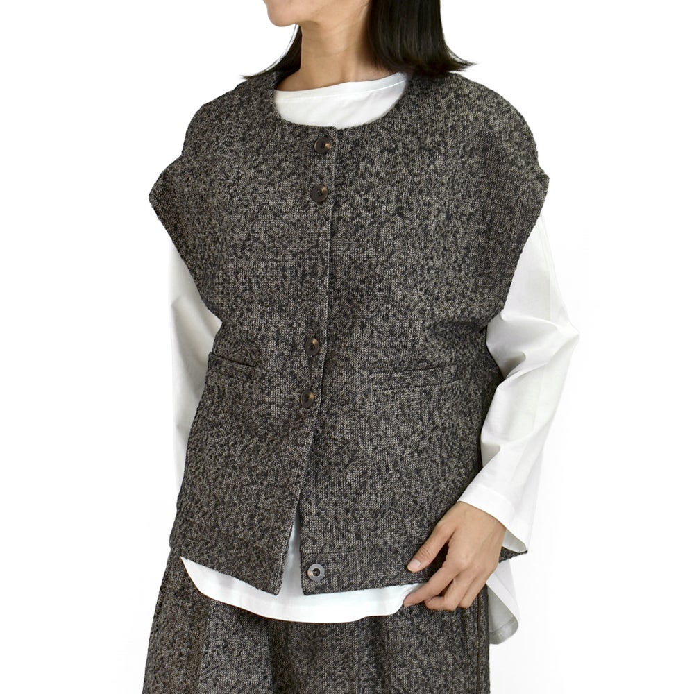 ケレン (KELEN) EDNA BACK SLIT TWEED GILET ベスト ジレ LKL26FBL2323