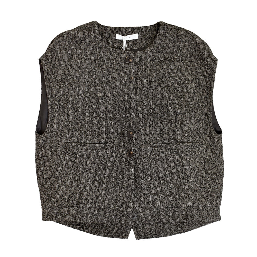 ケレン (KELEN) EDNA BACK SLIT TWEED GILET ベスト ジレ LKL26FBL2323 BLACK