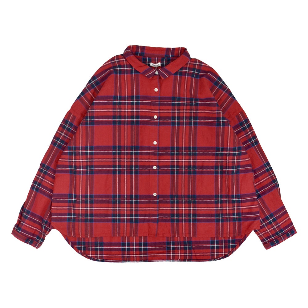 ブリスバンチ (Bliss bunch) FB差チビ衿ワイドシャツ 長袖チェックシャツ K768-336 2-1.RED CHECK