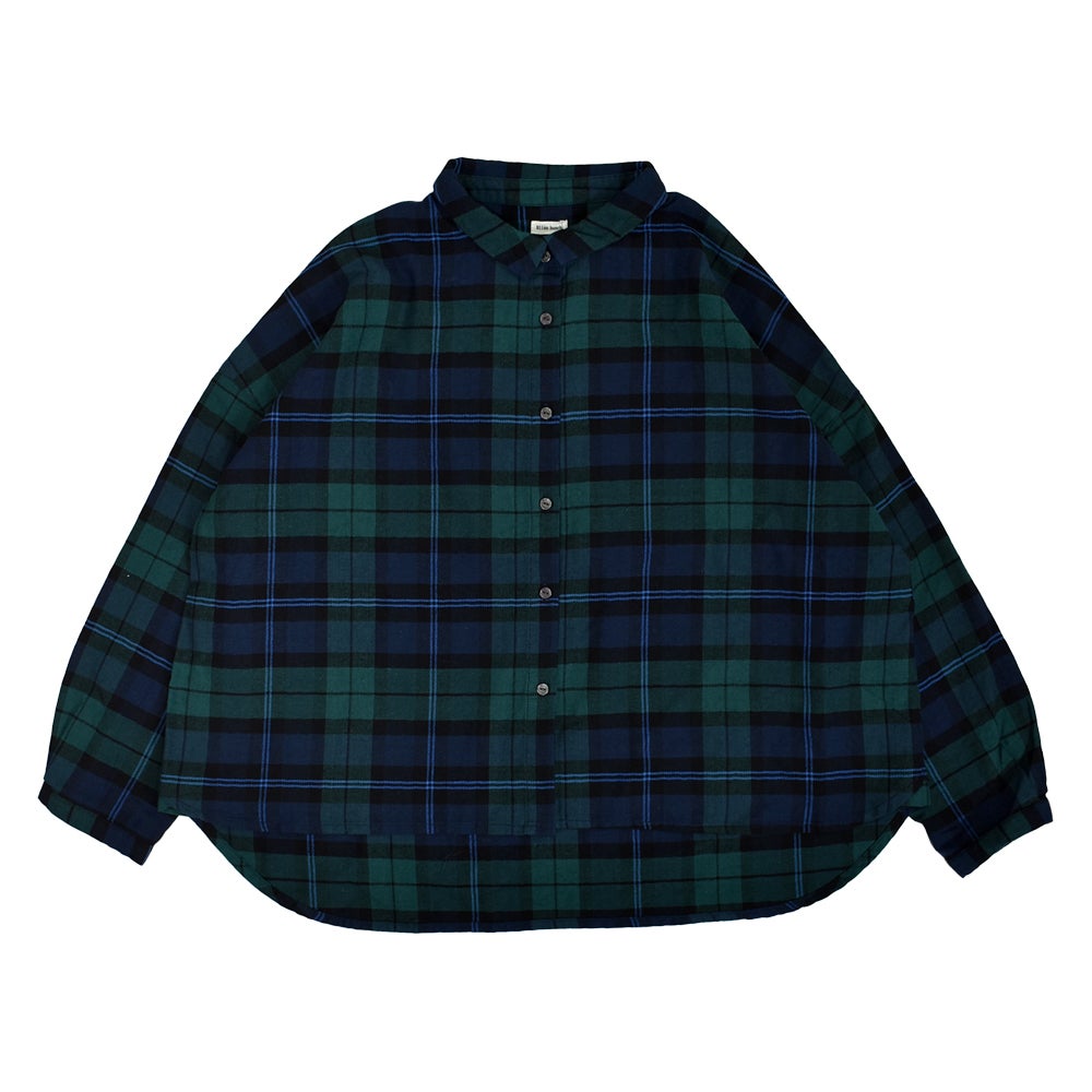 ブリスバンチ (Bliss bunch) FB差チビ衿ワイドシャツ 長袖チェックシャツ K768-336 2-2.NAVY CHECK