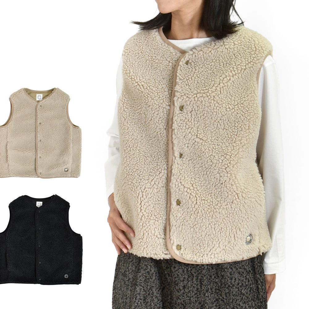 オーチバル/オーシバル (ORCIVAL) ボアフリース ノーカラーベスト ROUND NECK VEST OR-A0742BFF