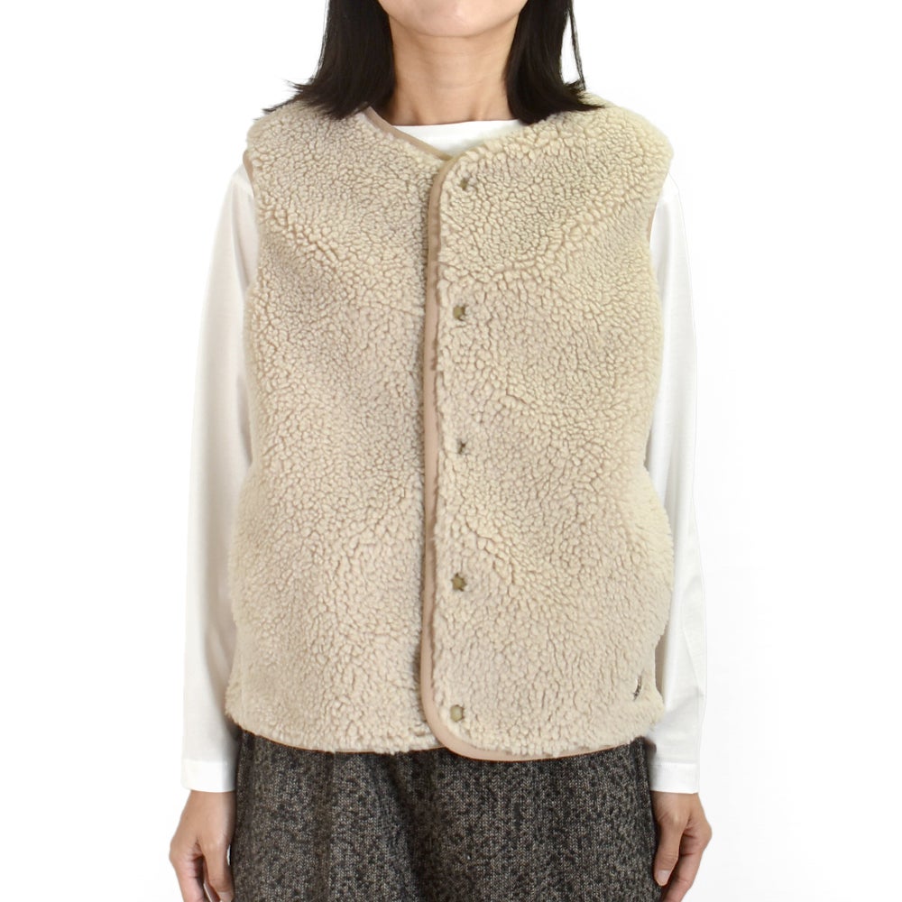 オーチバル/オーシバル (ORCIVAL) ボアフリース ノーカラーベスト ROUND NECK VEST OR-A0742BFF