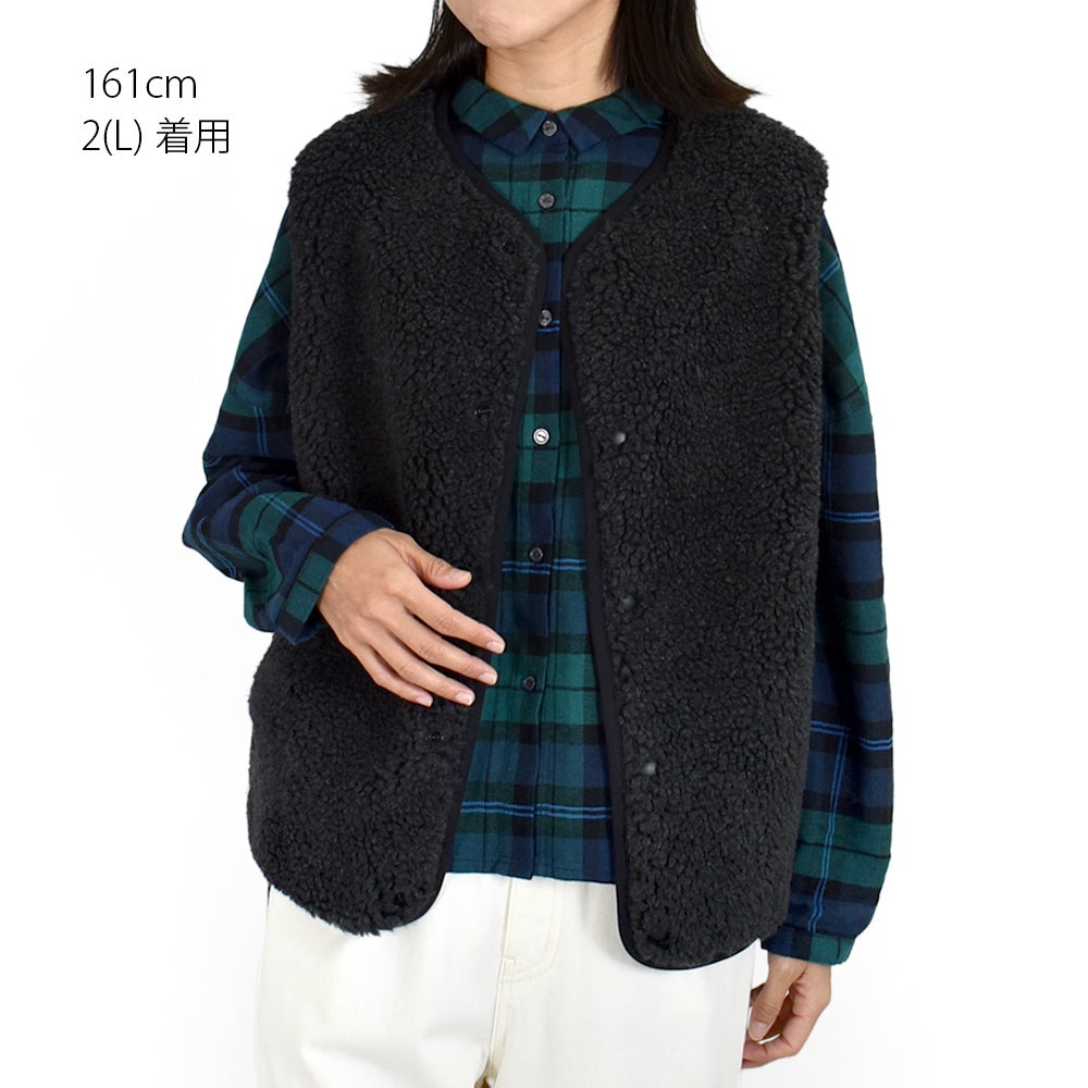 オーチバル/オーシバル (ORCIVAL) ボアフリース ノーカラーベスト ROUND NECK VEST OR-A0742BFF