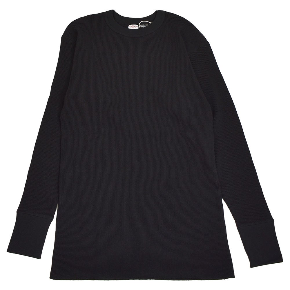 フリーホイーラーズ (FREEWHEELERS) -CREW NECKED THERMAL- LONG SLEEVE SHIRT 1950s STYLE UNDERWEAR ワッフルニット 長袖サーマルTシャツ ロンT 2635001 BLACK